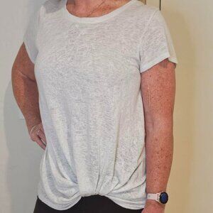 Bobeau- Cotton White Twist Tunic-Size XL